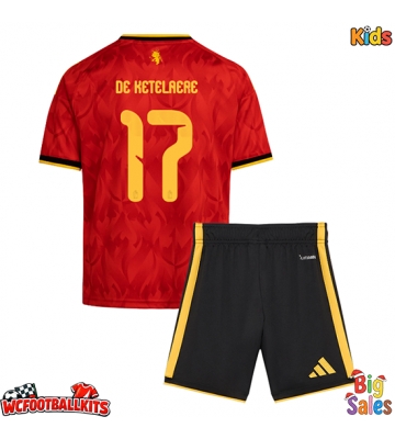 Belgium Charles De Ketelaere #17 Replica Home Stadium Kit for Kids World Cup 2026 Short Sleeve (+ pants)